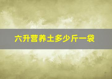 六升营养土多少斤一袋