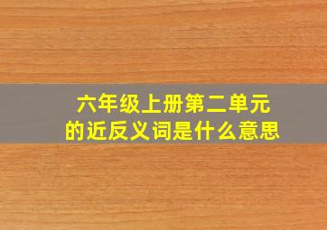 六年级上册第二单元的近反义词是什么意思