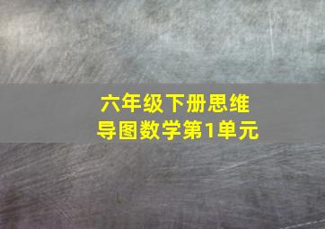 六年级下册思维导图数学第1单元