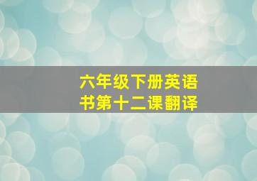 六年级下册英语书第十二课翻译