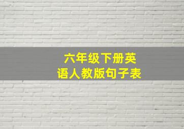 六年级下册英语人教版句子表