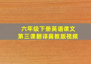 六年级下册英语课文第三课翻译冀教版视频