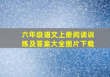 六年级语文上册阅读训练及答案大全图片下载