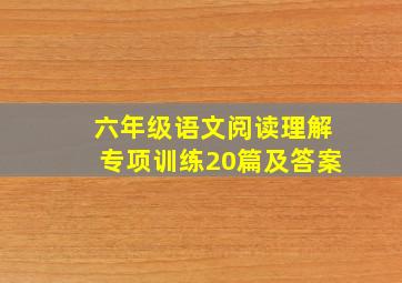 六年级语文阅读理解专项训练20篇及答案