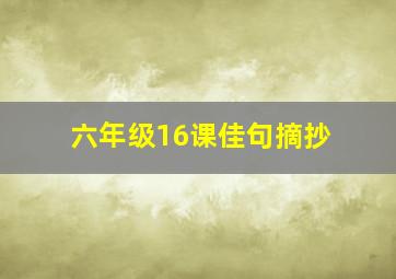 六年级16课佳句摘抄