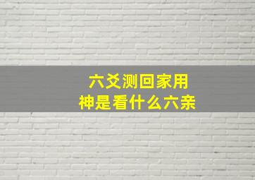 六爻测回家用神是看什么六亲