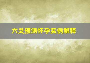 六爻预测怀孕实例解释