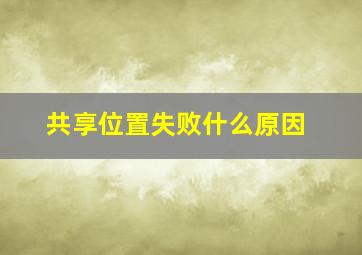 共享位置失败什么原因