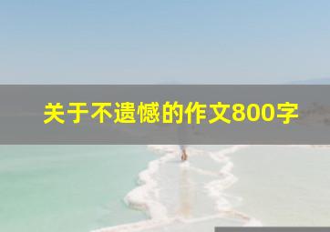 关于不遗憾的作文800字