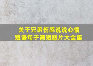 关于兄弟伤感说说心情短语句子简短图片大全集