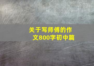 关于写师傅的作文800字初中篇