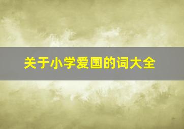 关于小学爱国的词大全