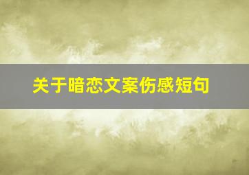 关于暗恋文案伤感短句