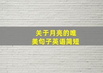 关于月亮的唯美句子英语简短