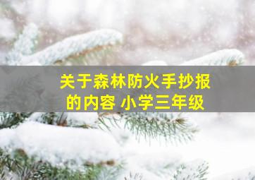 关于森林防火手抄报的内容 小学三年级