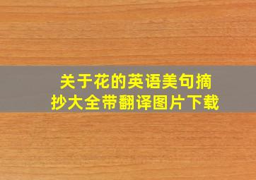 关于花的英语美句摘抄大全带翻译图片下载