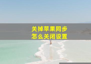 关掉苹果同步怎么关闭设置