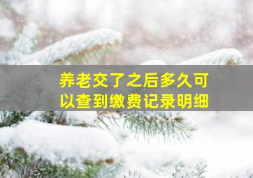 养老交了之后多久可以查到缴费记录明细