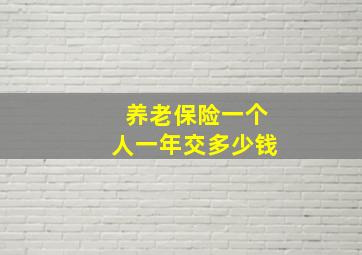 养老保险一个人一年交多少钱