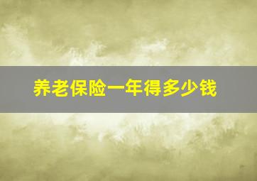 养老保险一年得多少钱