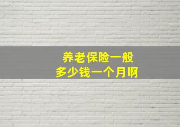 养老保险一般多少钱一个月啊