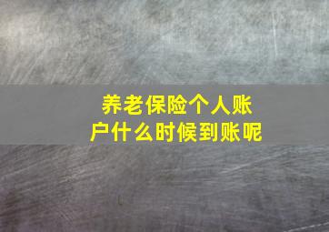 养老保险个人账户什么时候到账呢