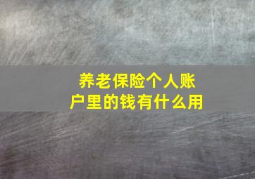 养老保险个人账户里的钱有什么用