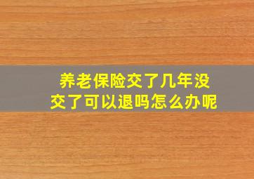 养老保险交了几年没交了可以退吗怎么办呢