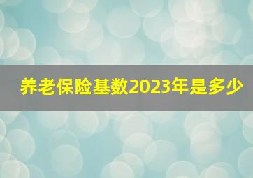 养老保险基数2023年是多少