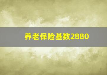 养老保险基数2880