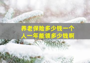 养老保险多少钱一个人一年能领多少钱啊