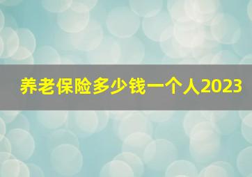 养老保险多少钱一个人2023