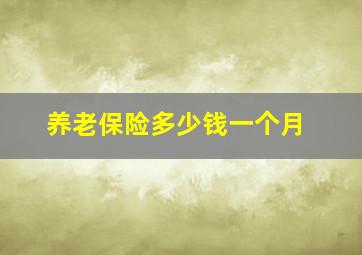 养老保险多少钱一个月