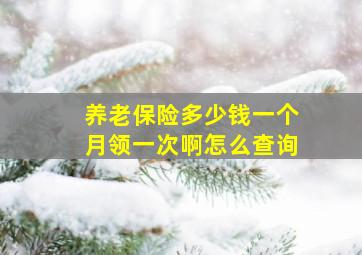 养老保险多少钱一个月领一次啊怎么查询