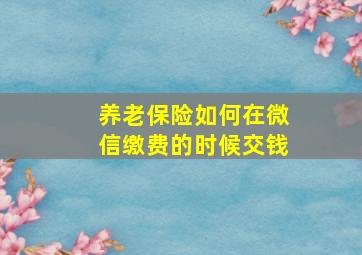 养老保险如何在微信缴费的时候交钱