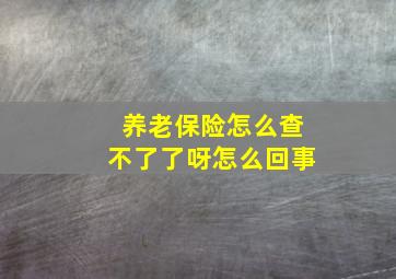 养老保险怎么查不了了呀怎么回事