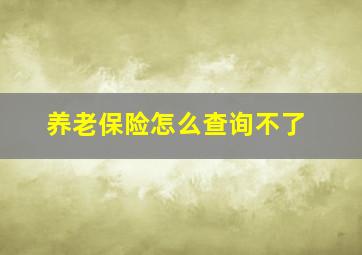 养老保险怎么查询不了