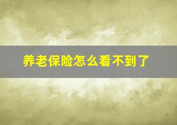 养老保险怎么看不到了