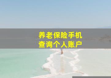 养老保险手机查询个人账户