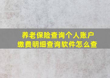 养老保险查询个人账户缴费明细查询软件怎么查