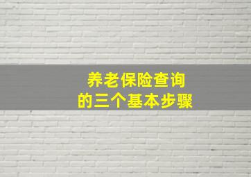 养老保险查询的三个基本步骤