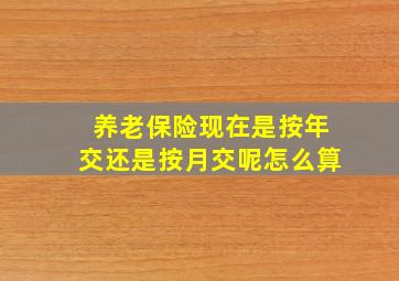 养老保险现在是按年交还是按月交呢怎么算