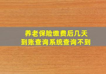 养老保险缴费后几天到账查询系统查询不到