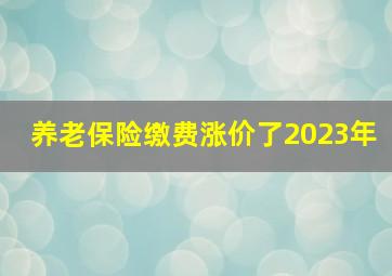 养老保险缴费涨价了2023年