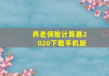 养老保险计算器2020下载手机版