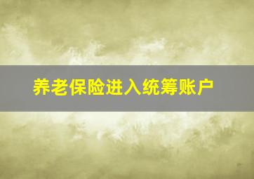 养老保险进入统筹账户