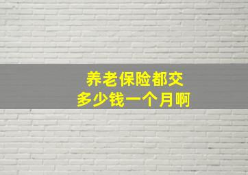 养老保险都交多少钱一个月啊