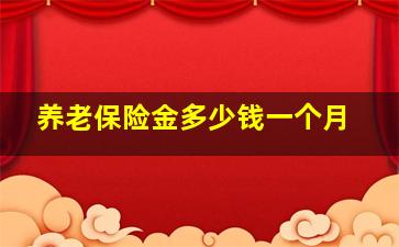 养老保险金多少钱一个月