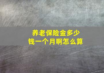 养老保险金多少钱一个月啊怎么算