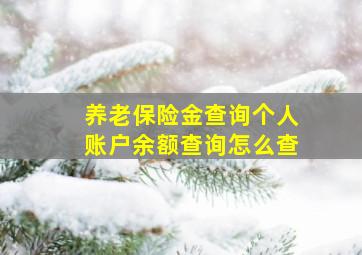 养老保险金查询个人账户余额查询怎么查